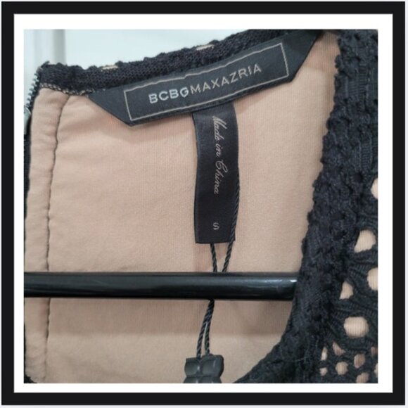 NWT BCBGMAXAZRIA Dalina Lace Peplum Top - Picture 5 of 5